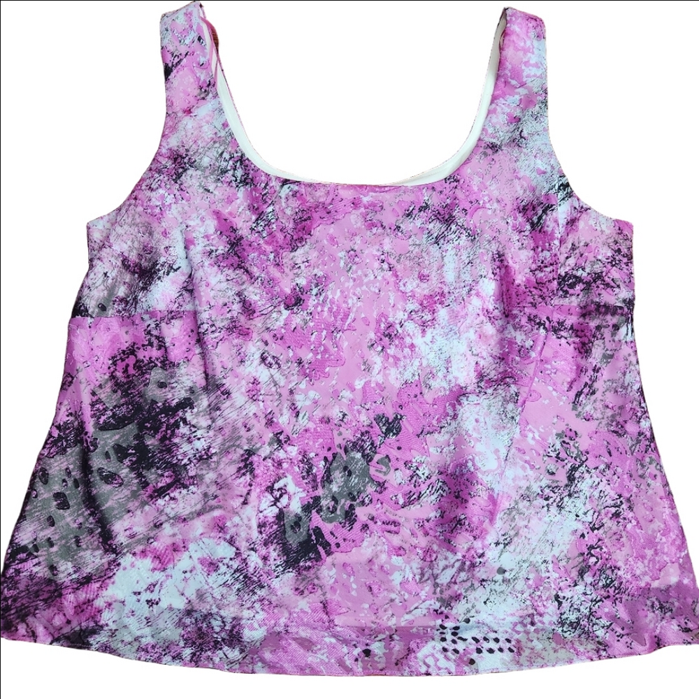3/$25 Alex Evenings Tank Top Size 1x women's pink/purple fully lined